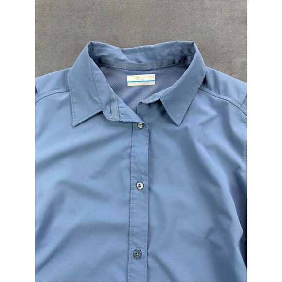 Columbia XL0931 Button Up Shirt Vented Back Blue Womens Med - Picture 10 of 11